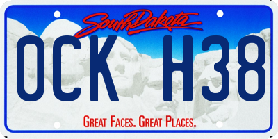 SD license plate 0CKH38