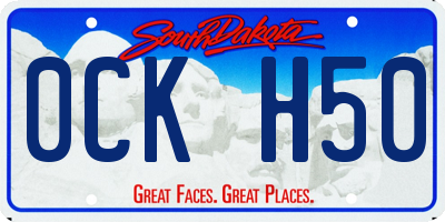 SD license plate 0CKH50