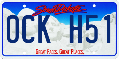 SD license plate 0CKH51
