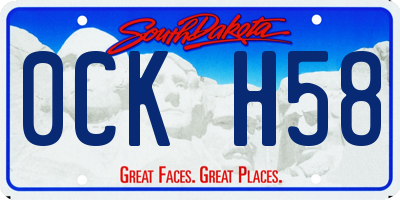 SD license plate 0CKH58
