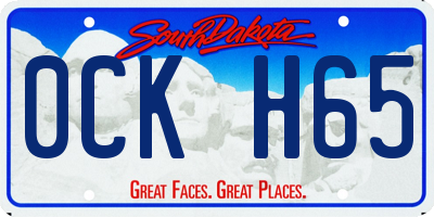 SD license plate 0CKH65
