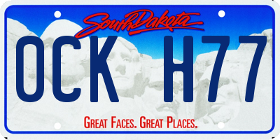 SD license plate 0CKH77
