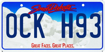 SD license plate 0CKH93