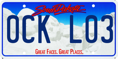 SD license plate 0CKL03