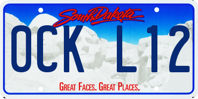 SD license plate 0CKL12