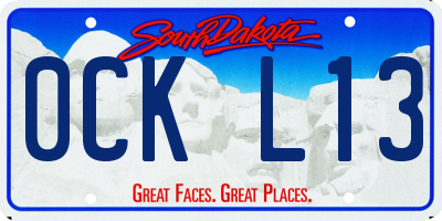 SD license plate 0CKL13