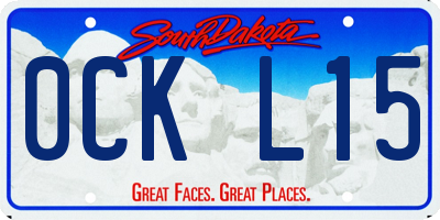 SD license plate 0CKL15