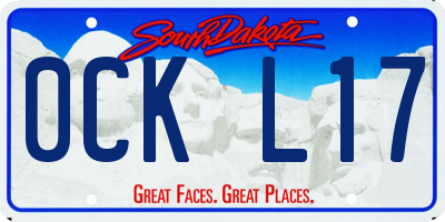 SD license plate 0CKL17