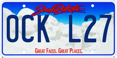 SD license plate 0CKL27