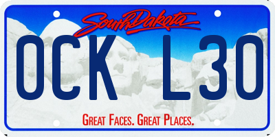 SD license plate 0CKL30