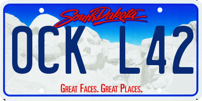 SD license plate 0CKL42
