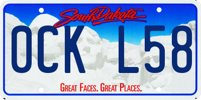 SD license plate 0CKL58