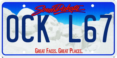 SD license plate 0CKL67