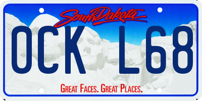 SD license plate 0CKL68