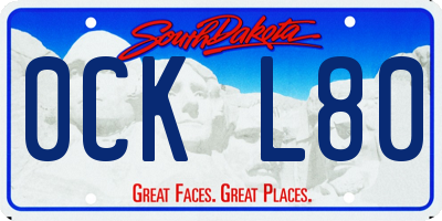 SD license plate 0CKL80