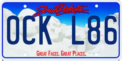 SD license plate 0CKL86
