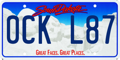 SD license plate 0CKL87