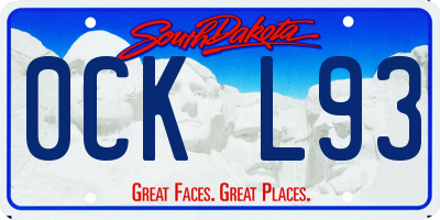 SD license plate 0CKL93
