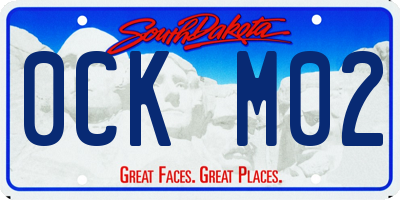 SD license plate 0CKM02