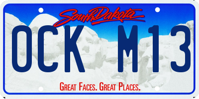 SD license plate 0CKM13