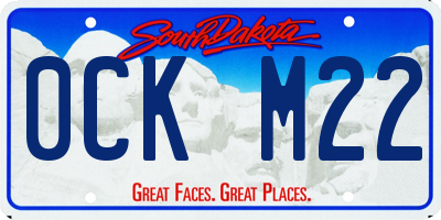 SD license plate 0CKM22