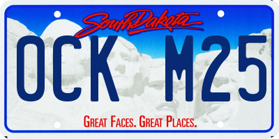 SD license plate 0CKM25