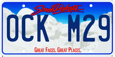 SD license plate 0CKM29