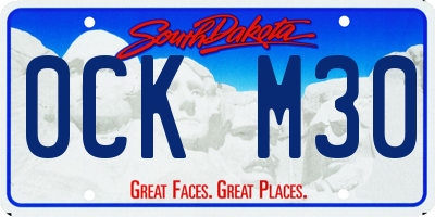 SD license plate 0CKM30