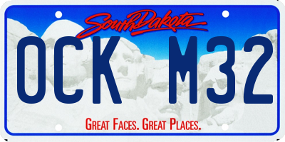 SD license plate 0CKM32