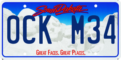 SD license plate 0CKM34
