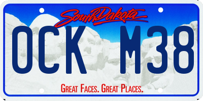 SD license plate 0CKM38