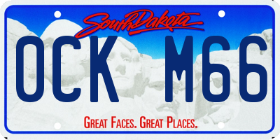 SD license plate 0CKM66