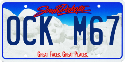 SD license plate 0CKM67