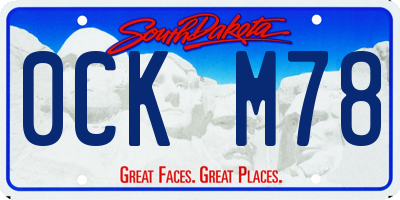 SD license plate 0CKM78