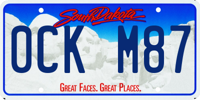 SD license plate 0CKM87
