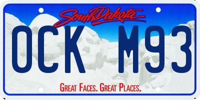 SD license plate 0CKM93
