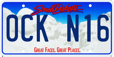SD license plate 0CKN16