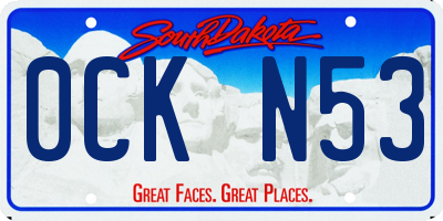SD license plate 0CKN53