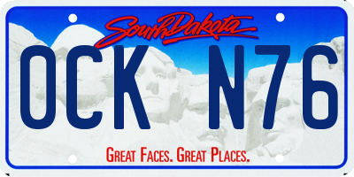SD license plate 0CKN76