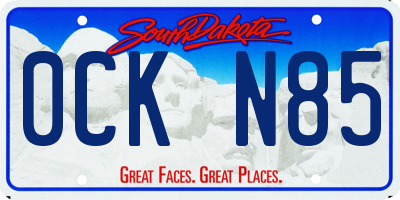 SD license plate 0CKN85