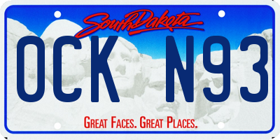 SD license plate 0CKN93
