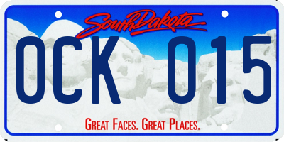 SD license plate 0CKO15