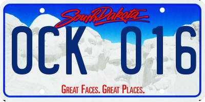 SD license plate 0CKO16