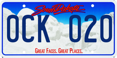 SD license plate 0CKO20