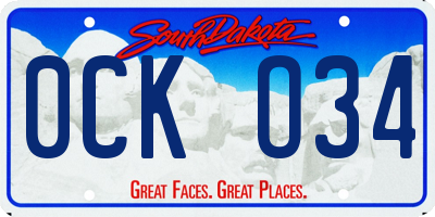 SD license plate 0CKO34