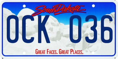 SD license plate 0CKO36