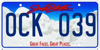 SD license plate 0CKO39