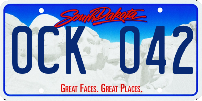 SD license plate 0CKO42