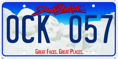 SD license plate 0CKO57