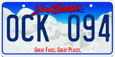 SD license plate 0CKO94